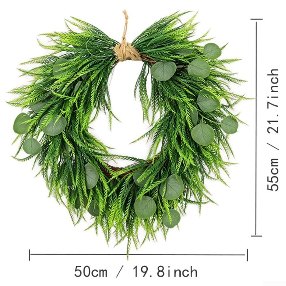 Künstlicher Grüner Kranz aus Eukalyptus und Zypresse –