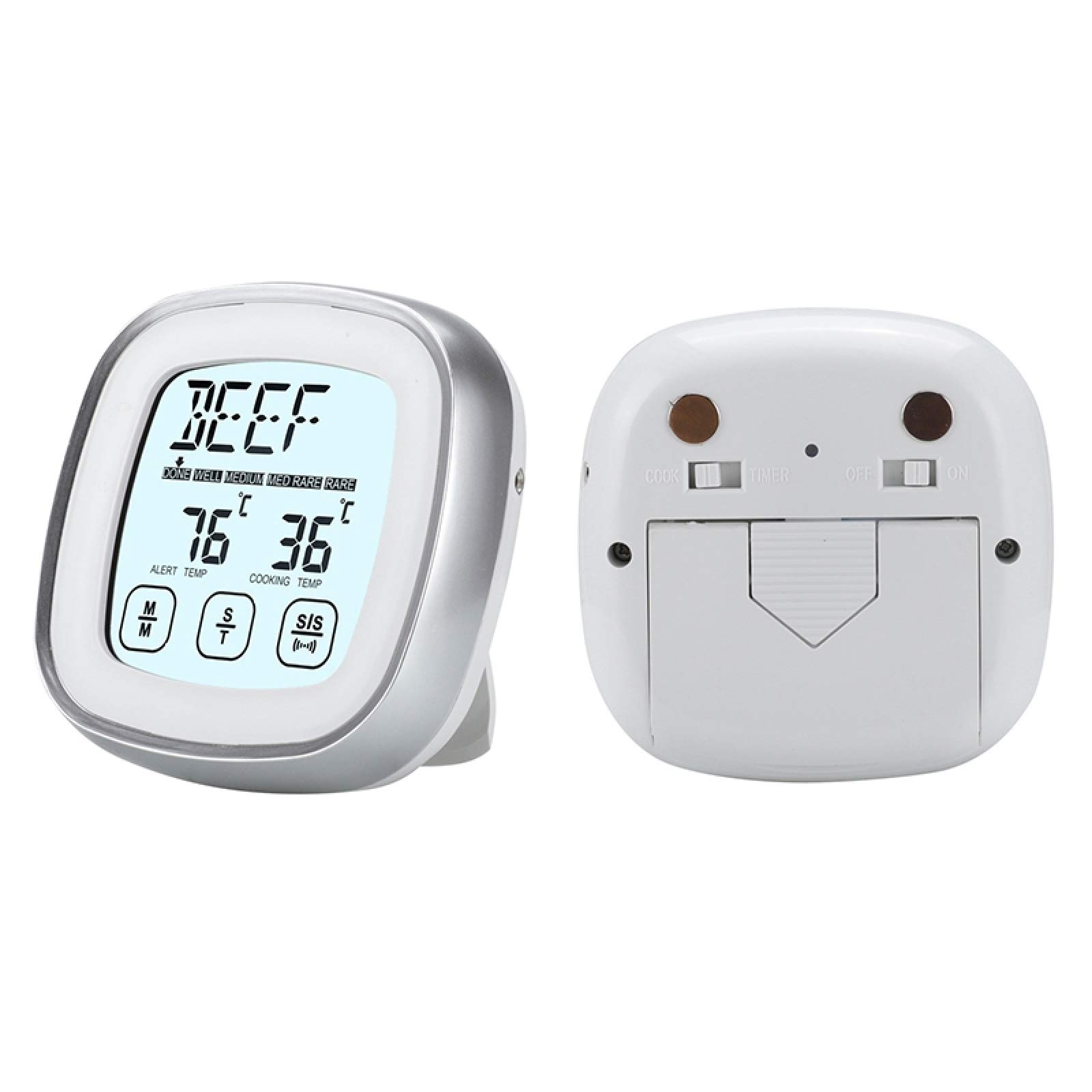 Termómetro De Cocina Termómetro Digital De Carne Para Cocinar En La Cocina De La Parrilla, Medidor De Lectura De Temperatura Instantánea, Con Sonda Con Cable De Metal (Longitud Del Cable Blanco 1M)