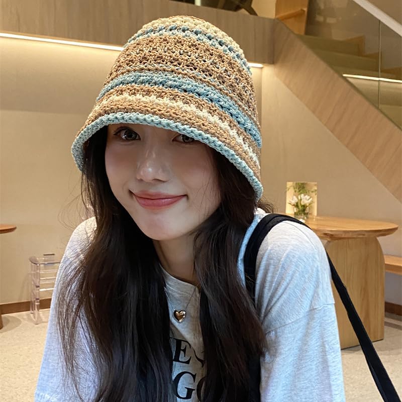 レディース 帽子 バケットハット 小顔効果 かぎ針編み 紫外線防止帽子 