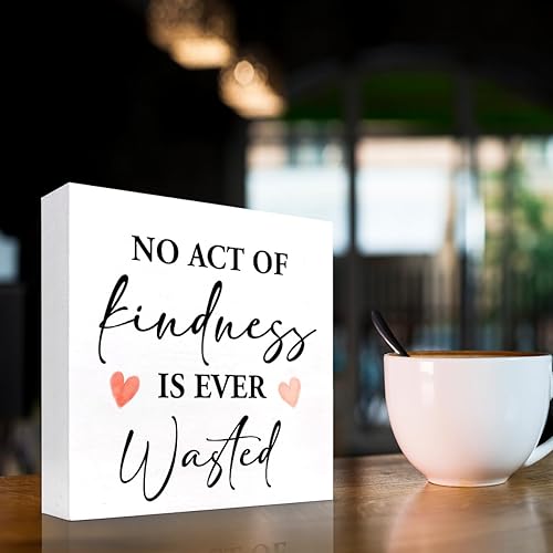 Miniatura 3 de Letrero de madera con texto en inglés "No Act of Kindness is Ever Wasted" (No Act of Kindness is Ever Wasted) con texto en inglés "No Act of