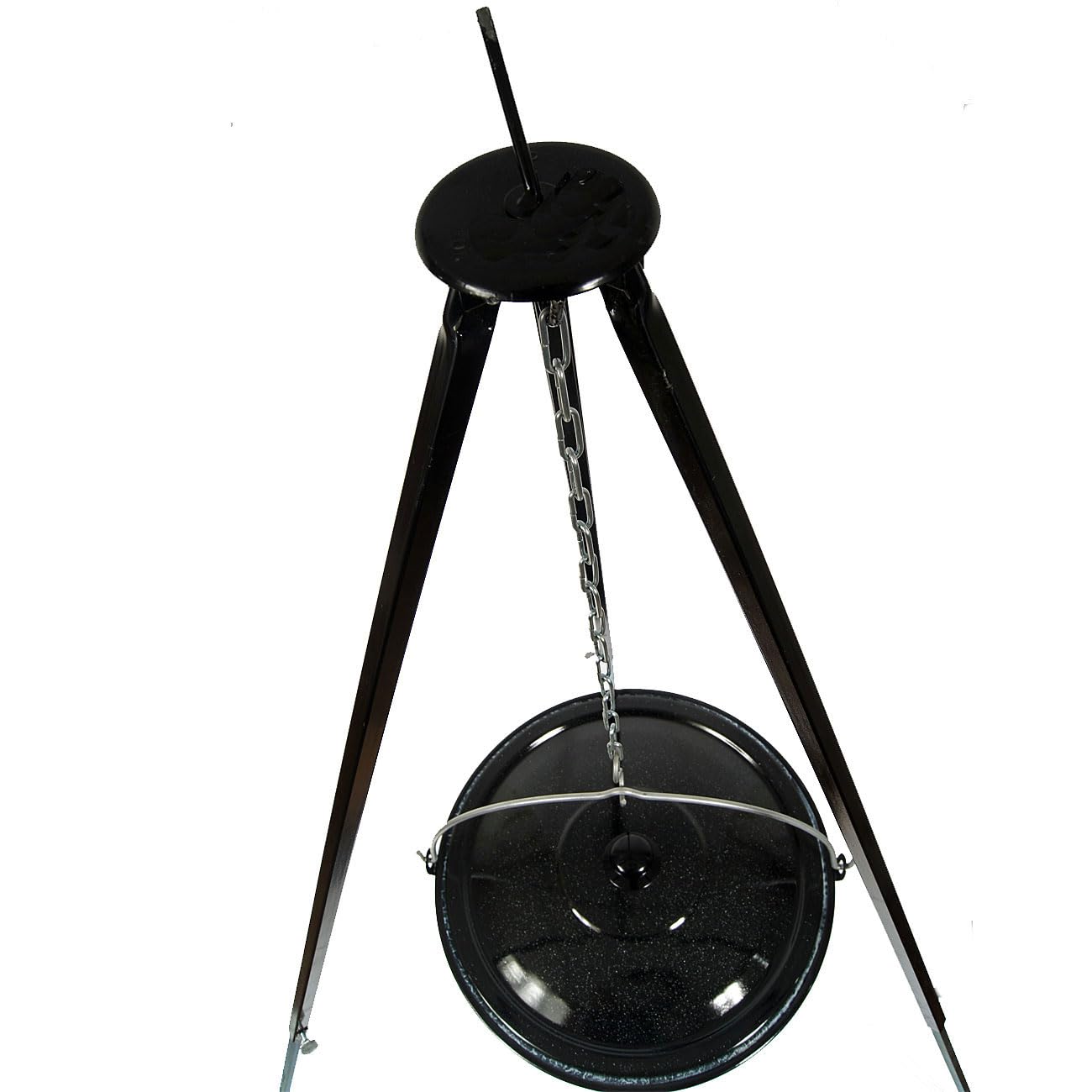 Set Gulaschkessel 22 L mit Deckel Emaille und Dreibein Teleskop 90-145 cm