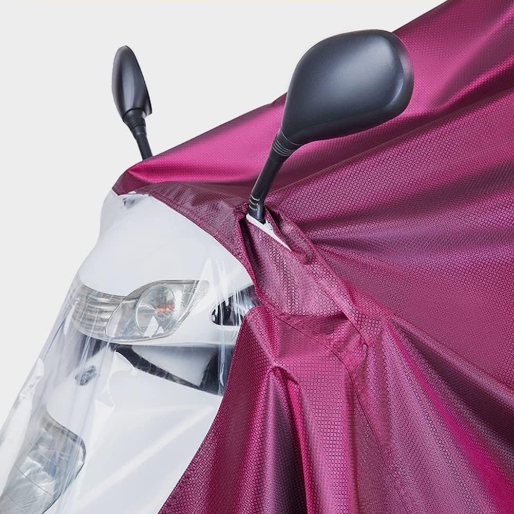 Capa de Lluvia for Bicicleta, Poncho Impermeable, Poncho de Motocicleta Hombres Mujeres Ciclismo Capa de Lluvia Poncho con Capucha Capa de Lluvia a Prueba de Viento Mobility Scooter Cover (Color : Red