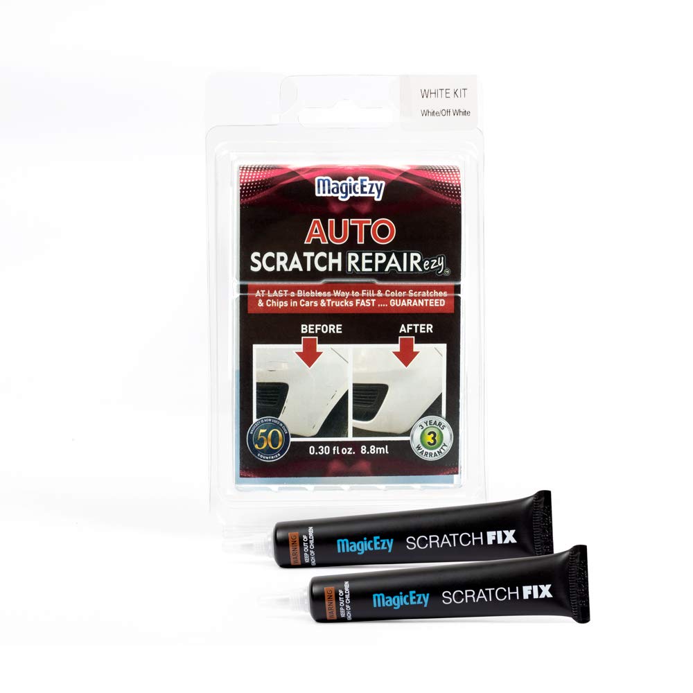 Auto Scratch RepairEzy - (White Kit) Touch up Car Paint Scratches and Chip Repairs - All Makes and Models - Plus Fiberglass Car Scratch Repair Too