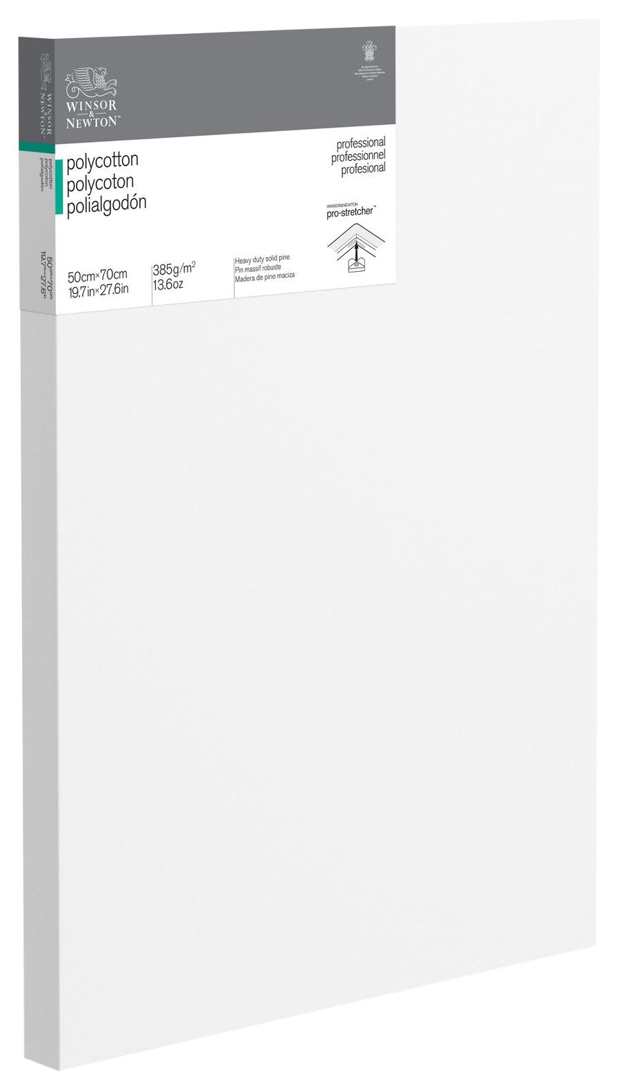 Winsor & Newton 6206061 Professional Keilrahmen Deep Edge aus Baumwollmischgewebe, 385 g/m², 3-fach grundiert, mittlere Körnung, ideal für die Ölfarben und Acrylfarben - 50x70cm