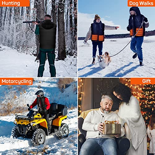 Dr.Prepare R9-O4IQ-SQ50 Heated Vest, Unisex Winter Hooded Heated Vests Outerwear For Men Women, Lightweight Usb Electric Heated Clothing Vest With 3 Heating Levels, Adjustable Size thumb #8