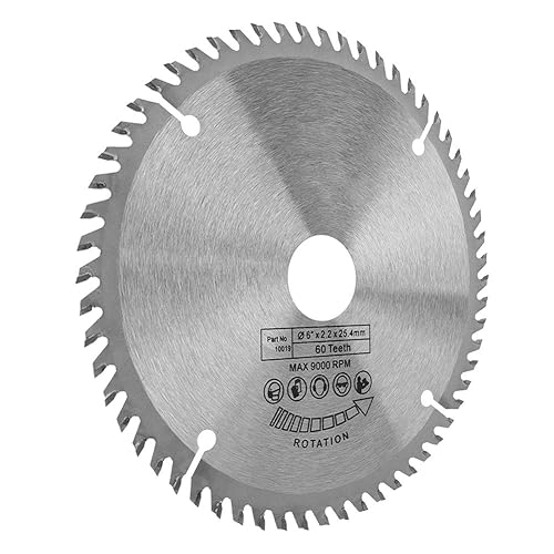Miniatura 9 de ViaGasaFamido Disco de corte de hoja de sierra circular de 6 pulgadas, 60 dientes para cortar madera blanda madera dura, madera contrachapada,