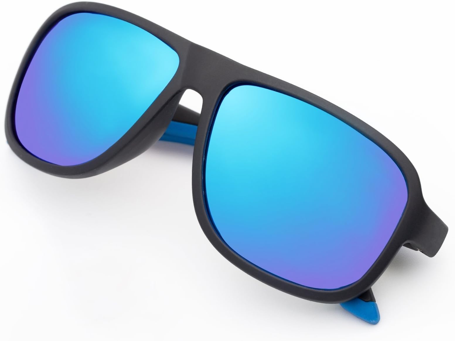 Sports Style Polarized Sunglasses for Driving Fishing Golf Running Baseball Cycling Glasses (MATT BLACK BLUE, Cambridge blue)