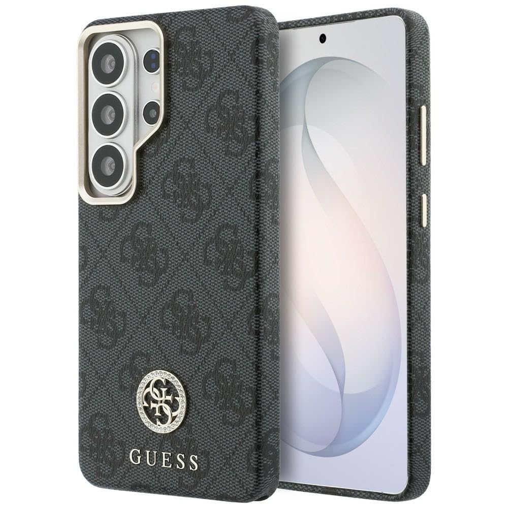 CG MOBILE Guess 4G Strass Logo Compatible avec MagSafe Coque pour iPhone Samsung Galaxy S26 Ultra (Noir)