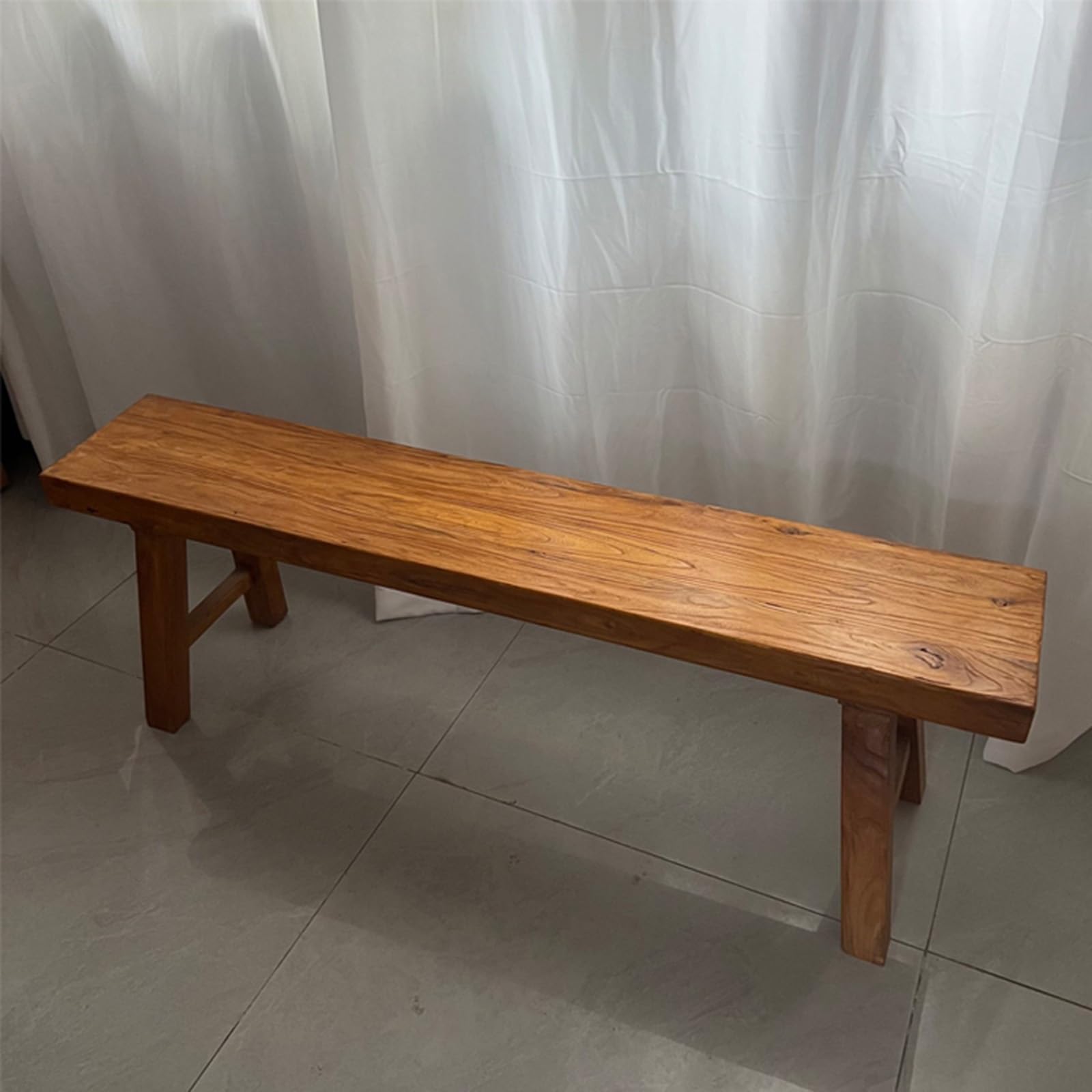 Banco de madera maciza estable para acabar con el desorden del salón