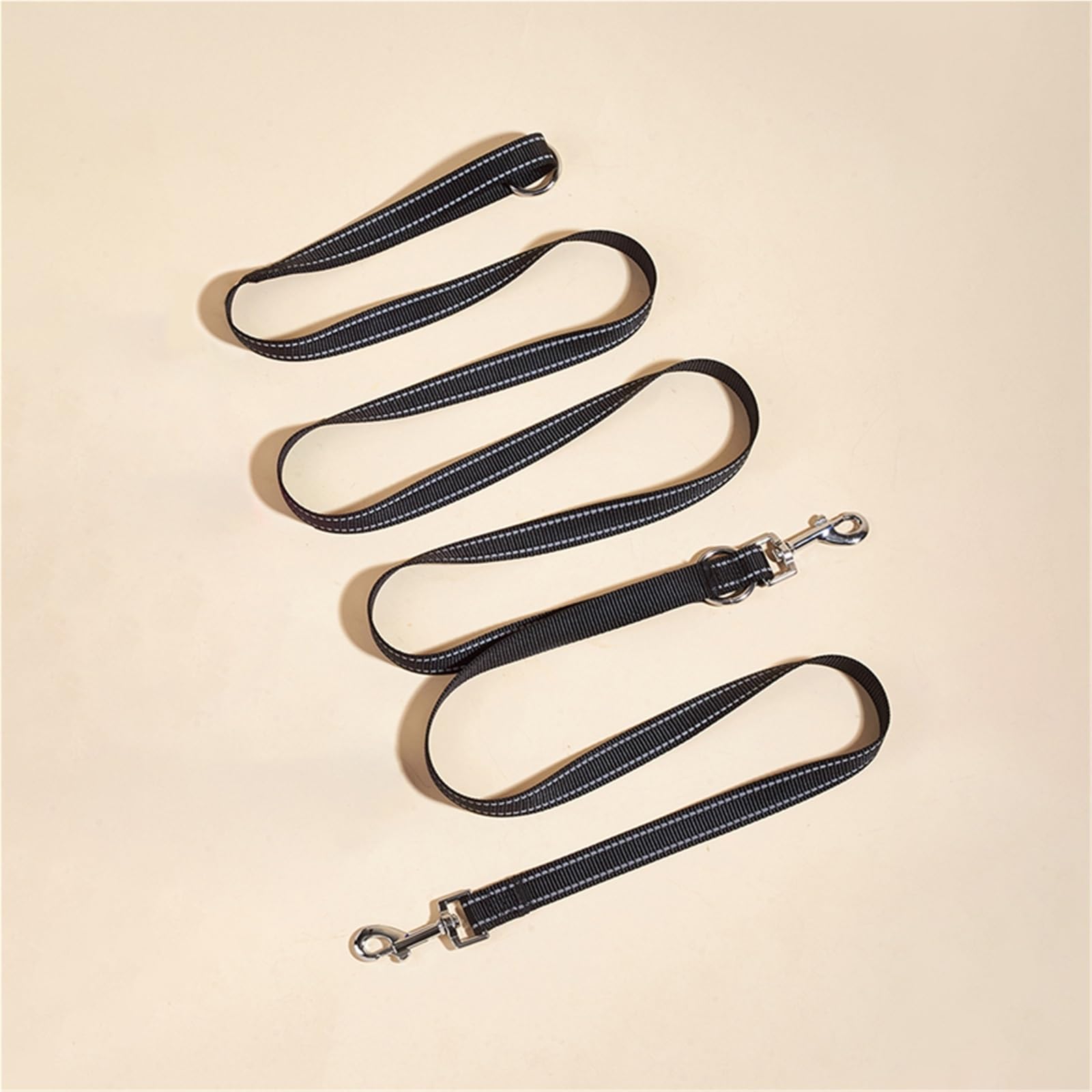 Ceinture de Traction pour Chien Laisse en Nylon Souple for Chiens de Compagnie, Corde Traction Mains Libres for Grands(Black)