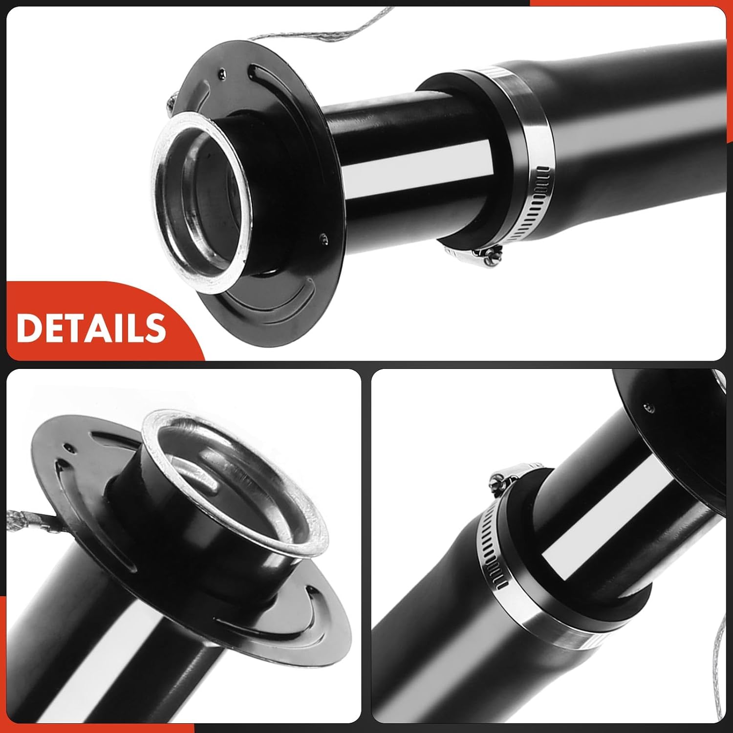 A-Premium Fuel Tank Filler Neck Pipe Hose Compatible with Ford Ranger, 1993 1994 1995 1996 1997, Flareside Bed, Replace# E97Z9034R, F47Z9034R