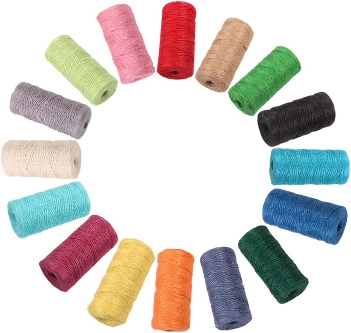 Mikikit 2sets 50m 50m Jute Twine Twine String for Wrapping Decorative Rope DIY Craft 2pcs*2
