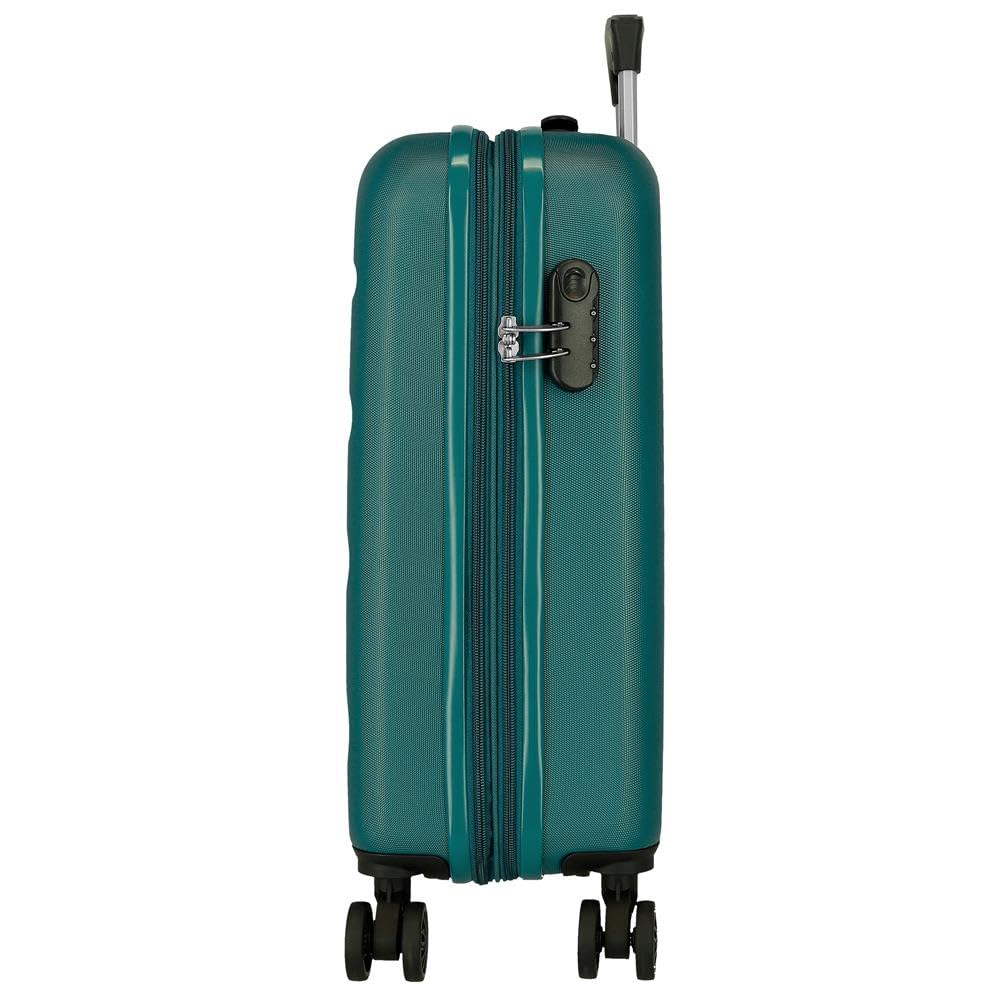 Roll Road Flex - Valigia da cabina verde, 35 x 55 x 20 cm, rigida, 2,5 kg, chiusura a combinazione laterale, in ABS, 2,5 kg, 33 l, estensibile, bagaglio a mano, Verde, Taglia unica, Valigia cabina