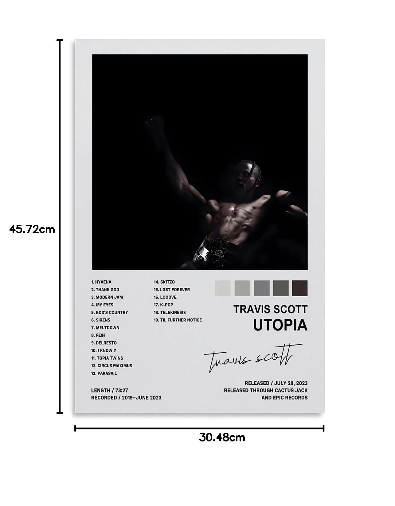 Poster di Travis Scott, poster musicale, poster del rapper Jacques Berman Webster II, poster da parete per l'arredamento della casa | 368 | Regalo per