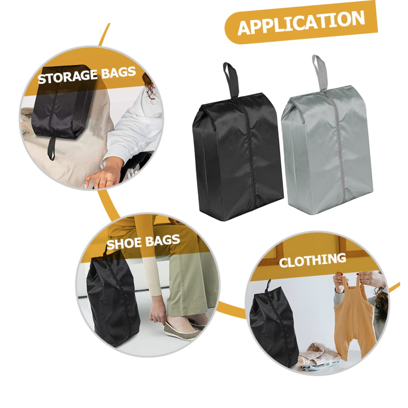 LIFKOME 4er-Sets Oxford-reiseschuhbeutel Tragbare Schuhaufbewahrungstasche Mit Reißverschluss Zum Verpacken Und Organisieren Von Schuhen 2 Stück * 4