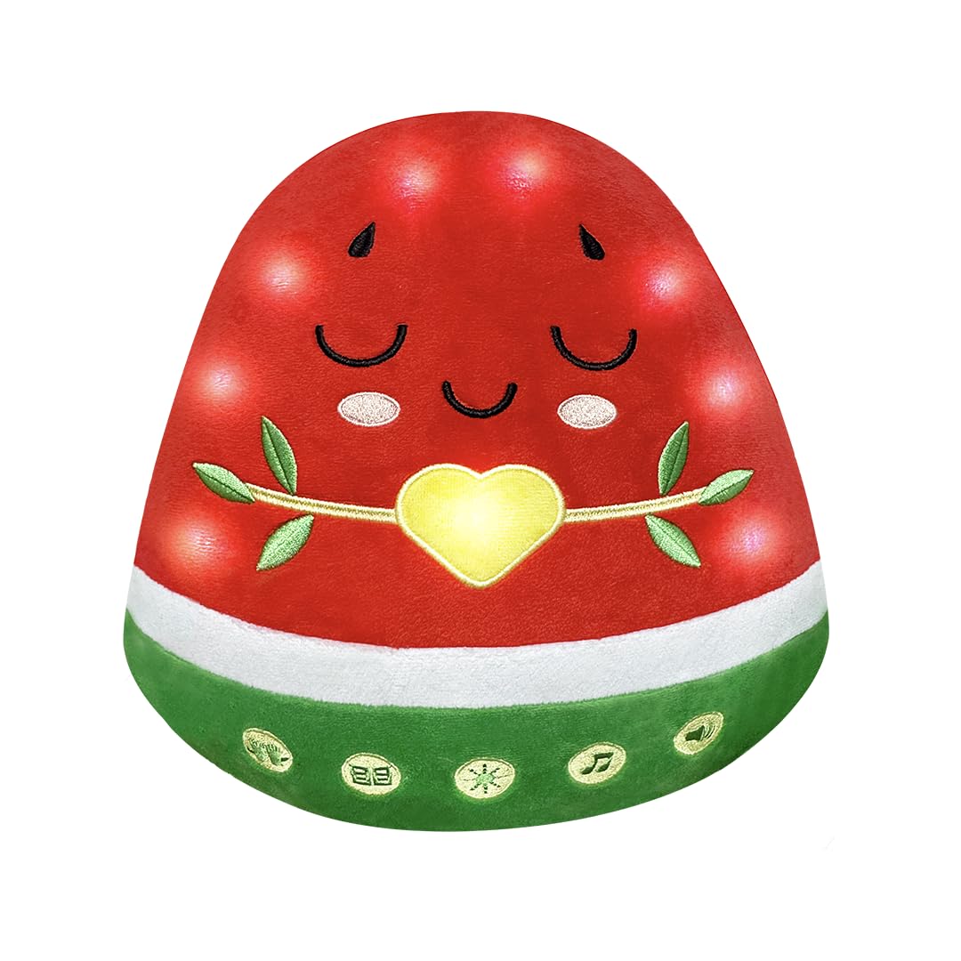My Salah Mat NΕ«r Watermelon Plush 30cm Soft, Cuddly and Adorable Fruit Pillow and Plushie Doll - A Light-Up Interactive Islamic Plushie, Learn Surahs, Duas & More - Ramadan & Eid Gift