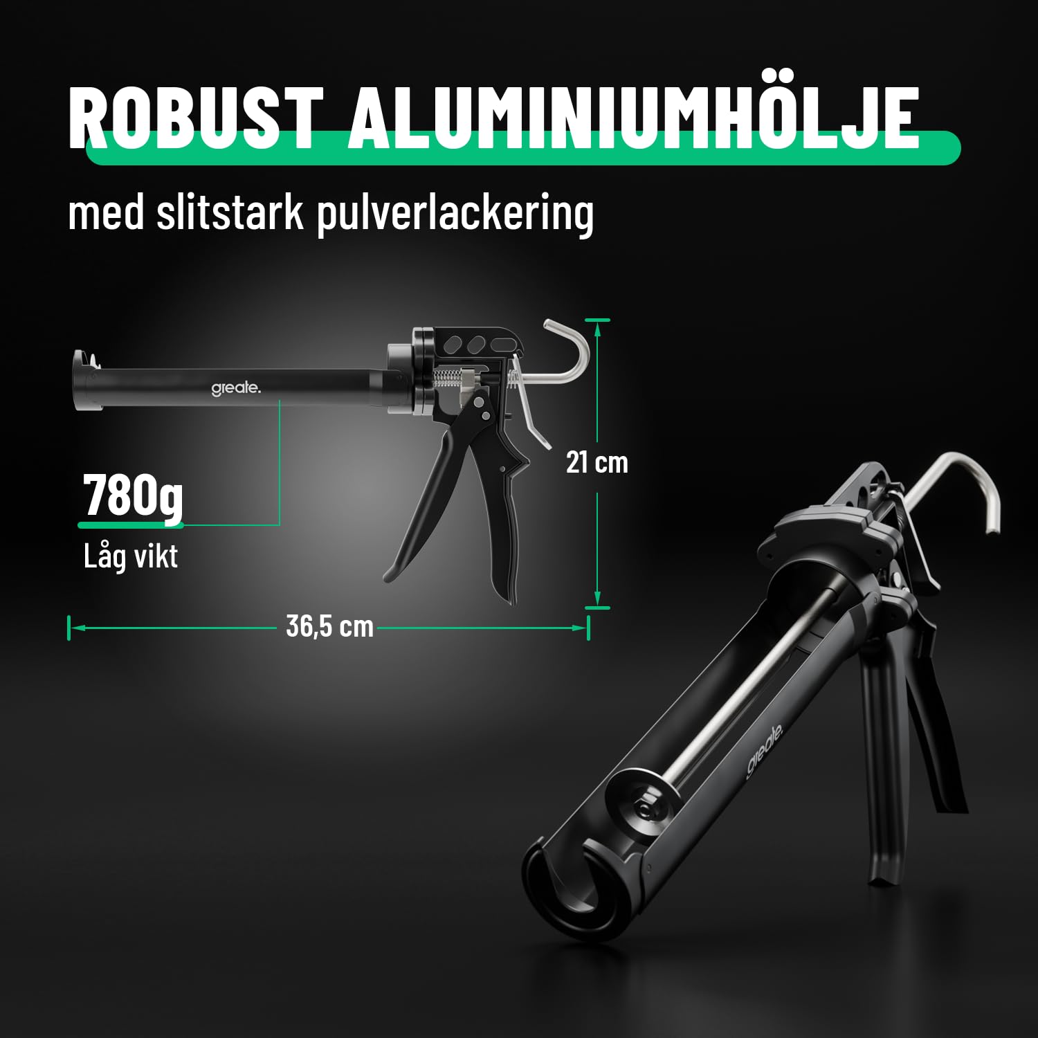 greate Pistola de cartuchos con relación 25:1 & sistema antigoteo | Paquete de 2 - Pistola silicona para cartuchos 150-310 ml - selladora, acrílico & adhesivo - Aplicador