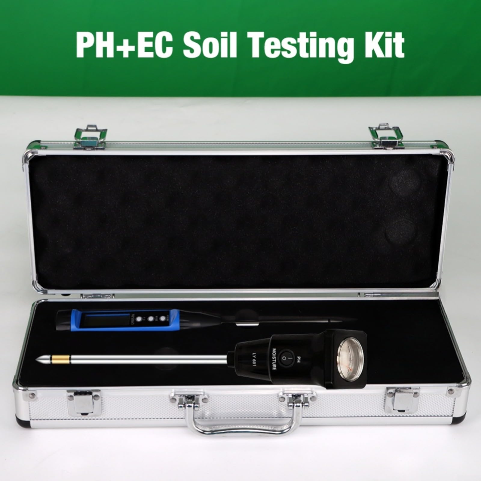 Digital pH-Messgerät für Boden, 2-in-1 Tester mit LCD-Display | automatischer Temperaturkompensation, für ideal für Landwirtschaft Garten Gewächshaus, Messbereich 3-14 pH, 2 Stück