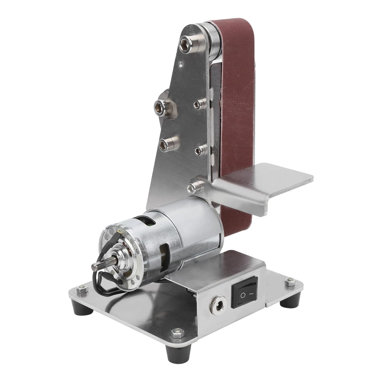 Csdasw Silver Mini Electric Grinder Belt Machine Belt Grinder Polishing Machine Grinding Jewellery Diy