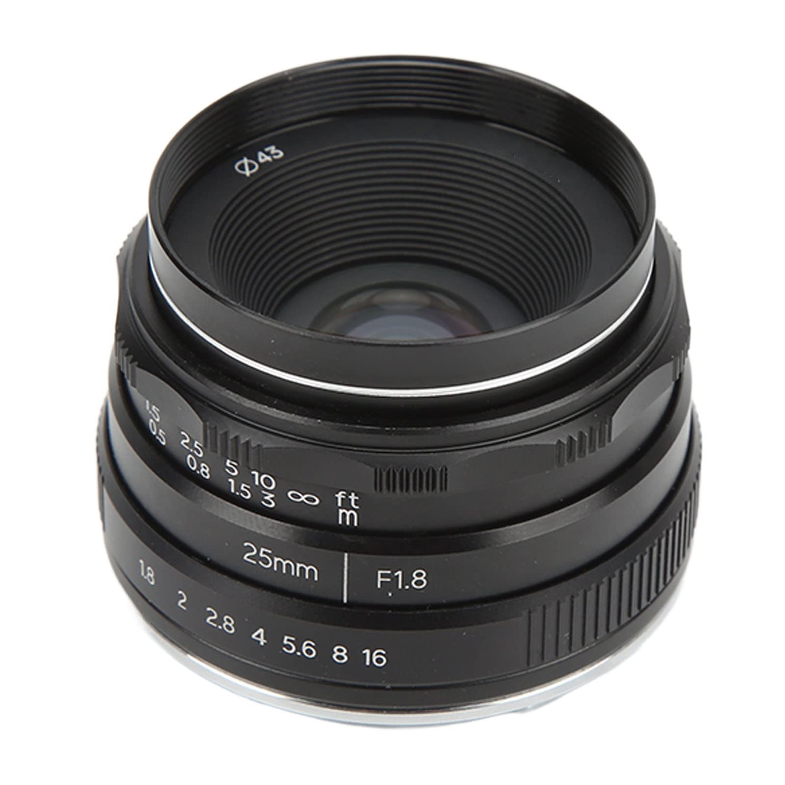 Obiektyw APS C, kąt fotografowania 57,4° Obiektyw 25 mm F1,8 do scenariuszy z jedzeniem