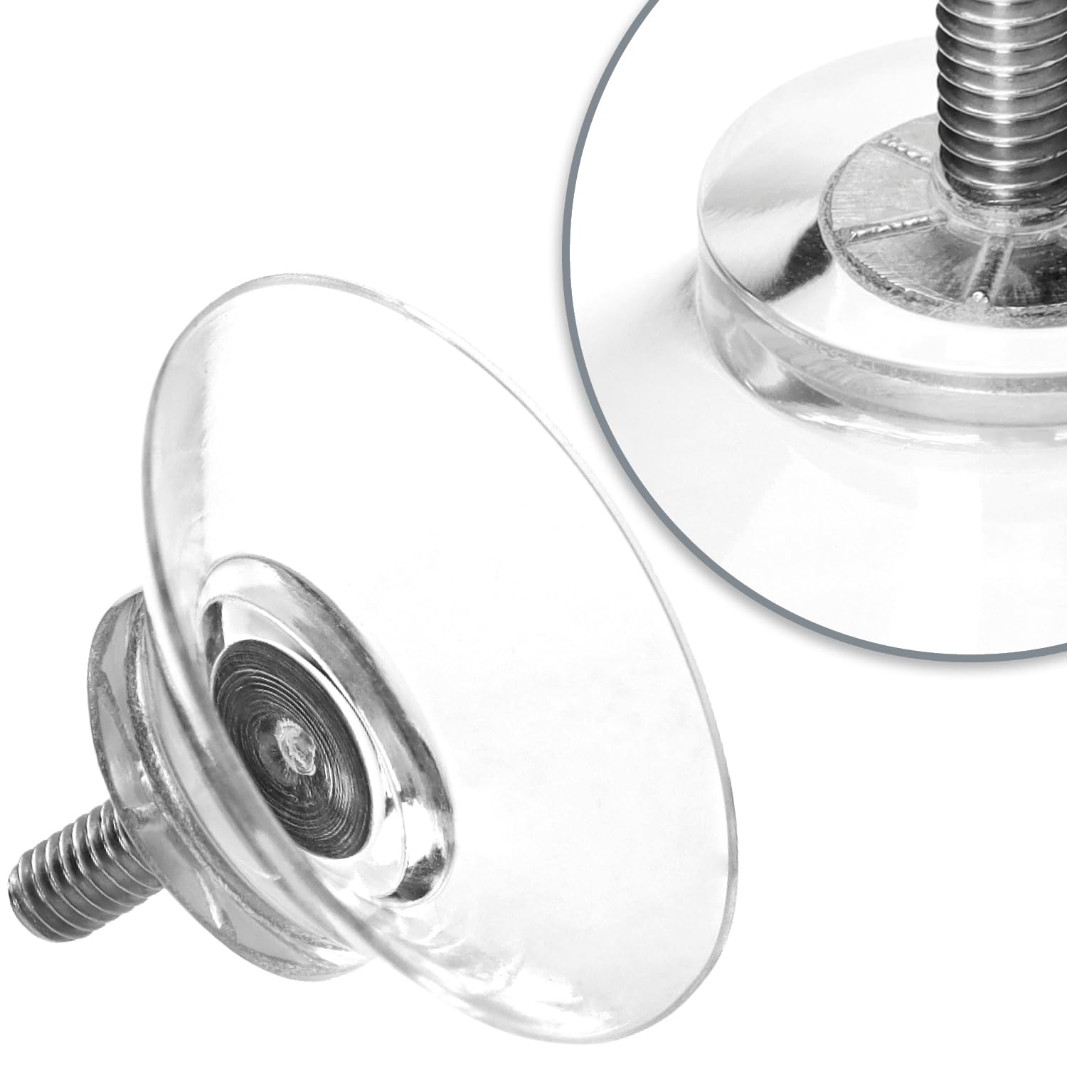 com-four® Ventosas 8X con Rosca M4 Ø 30 mm Sujeción Extra Fuerte en Superficies Lisas