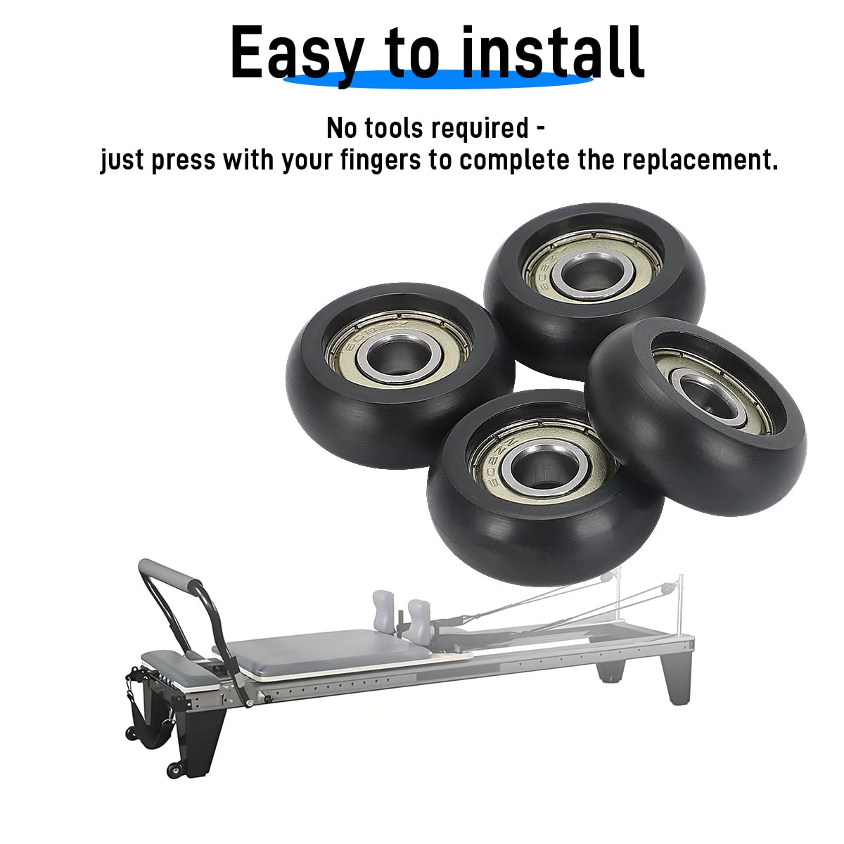 Tubes Épaulettes Mousse De Rechange Pour AeroPilates Reformer (Lot De 2, Noir)