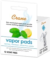 Vista 2 de Crane Vapor Pads for EE-5948 Cordless Personal Steam Inhaler, White, 12 Count (Pack of 1)