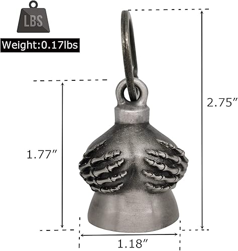 Miniatura 7 de Paquete de 2Campanas de motocicleta para motociclista Guardian con colgador, accesorio de motocicleta o llavero para buena suerte