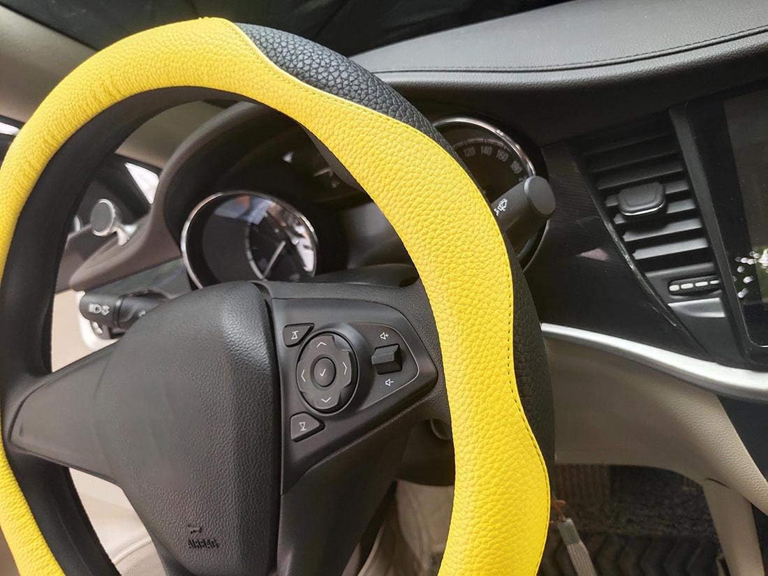 New Sporty Leather Steering Wheel Cover,Universal fit 15