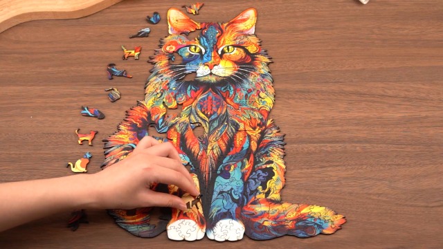 Amazon.com: Jigfoxy Wooden Puzzle for Adults, Cat Wooden Jigsaw