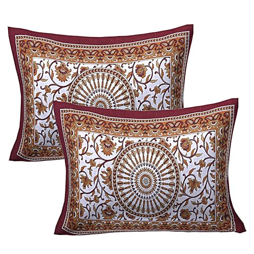 Image of Blend Floral Printed Bedsheet for Double Bed with 2 Pillow Covers | King Size | Queen Size | Bedsheet Size - 90x100 inch | Pillow Covers Size - 18x27 inch | 144 TC