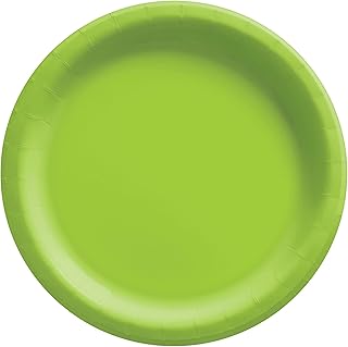 Kiwi Green Big Party Pack Round Paper Plates - 6 3/4