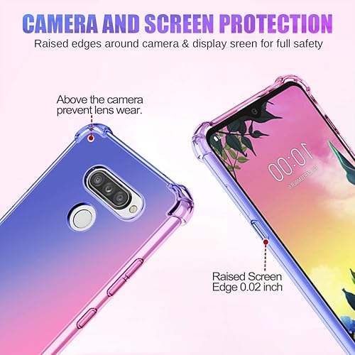 Miniatura 9 de Funda para LG K50para LG Q60 Linda Caso, Gradient Slim Anti Scratch Soft Clear TPU Funda Funda a prueba de golpes para LG K50 (púrpuraazul)
