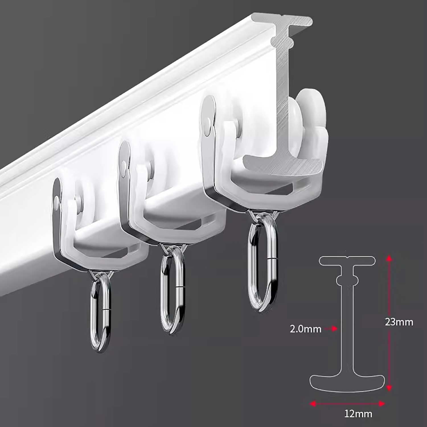 Binario flessibile pieghevole in alluminio per soffitto/parete - Doppio bastone antipioggia curvo per divisore - Sistema di binario bianco regolabile 4,6 m per tende e tende da sole