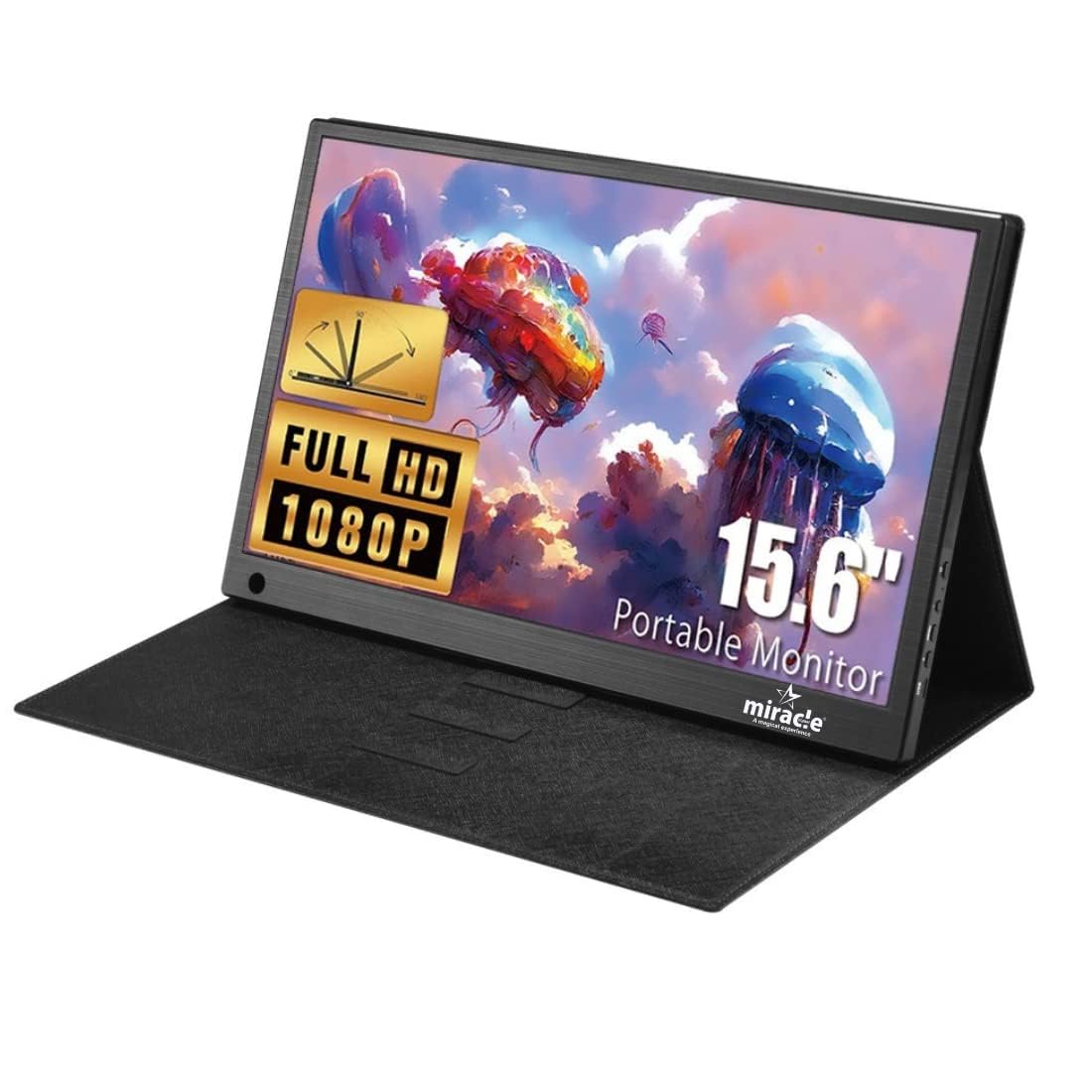 Miracle Digital 15.6 Portable Ultra HD Monitor - 1080P IPS Display, 2-Way USB-C Powered, with Smart Stand for Gaming, Work & Travel (B0BM5F7D3P) Amazon Price History, Amazon Price Tracker