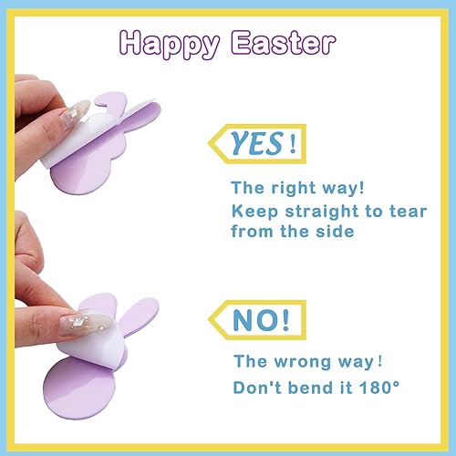 Miniatura 3 de JarThenaAMCS Paquete de 24 notas adhesivas de Pascua, conejito pastel, 6 colores, blocs de notas adhesivas para escuela, aula, suministros de