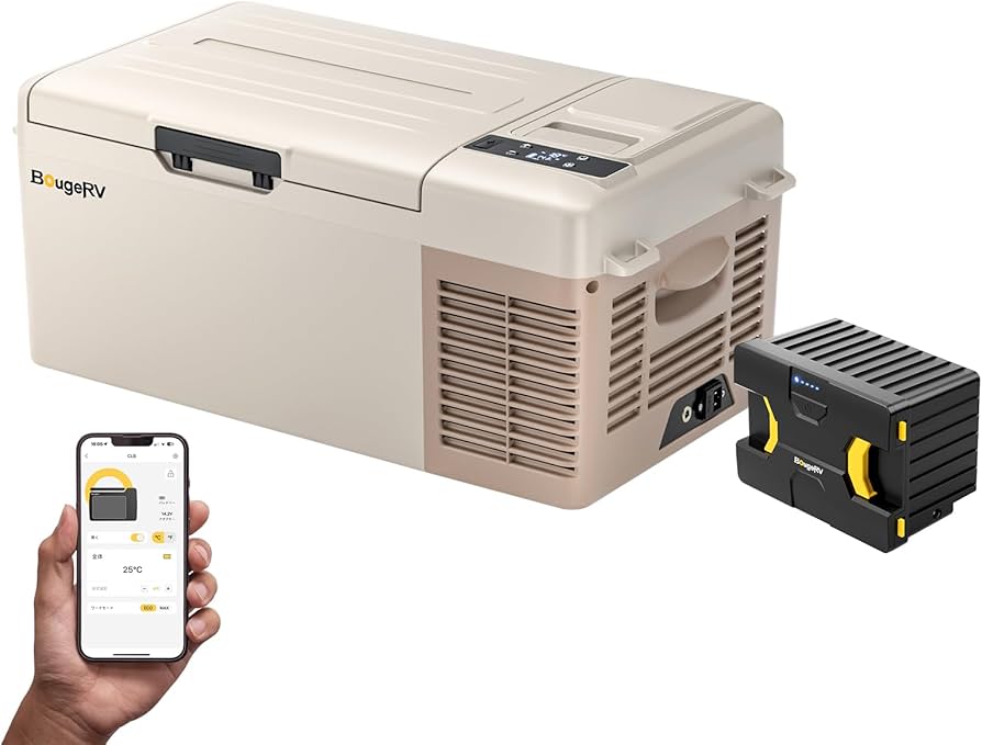 BougeRV ポータブル冷蔵庫 小型 9L 急速冷凍＆173Whバッテリー付属