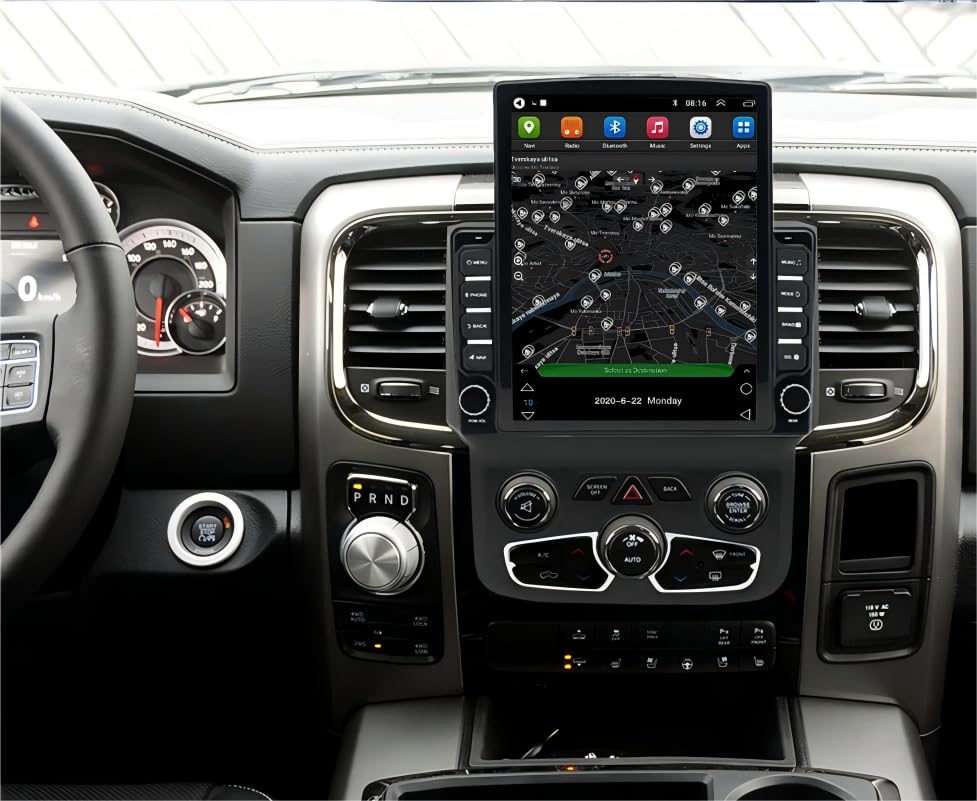 Android 13 Car Radio for Dodge RAM 2013-2018 9.7'' Vertical Screen Radio Stereo with Wireless Carplay & Android Auto GPS WiFi HiFi FM SWC Split Screen