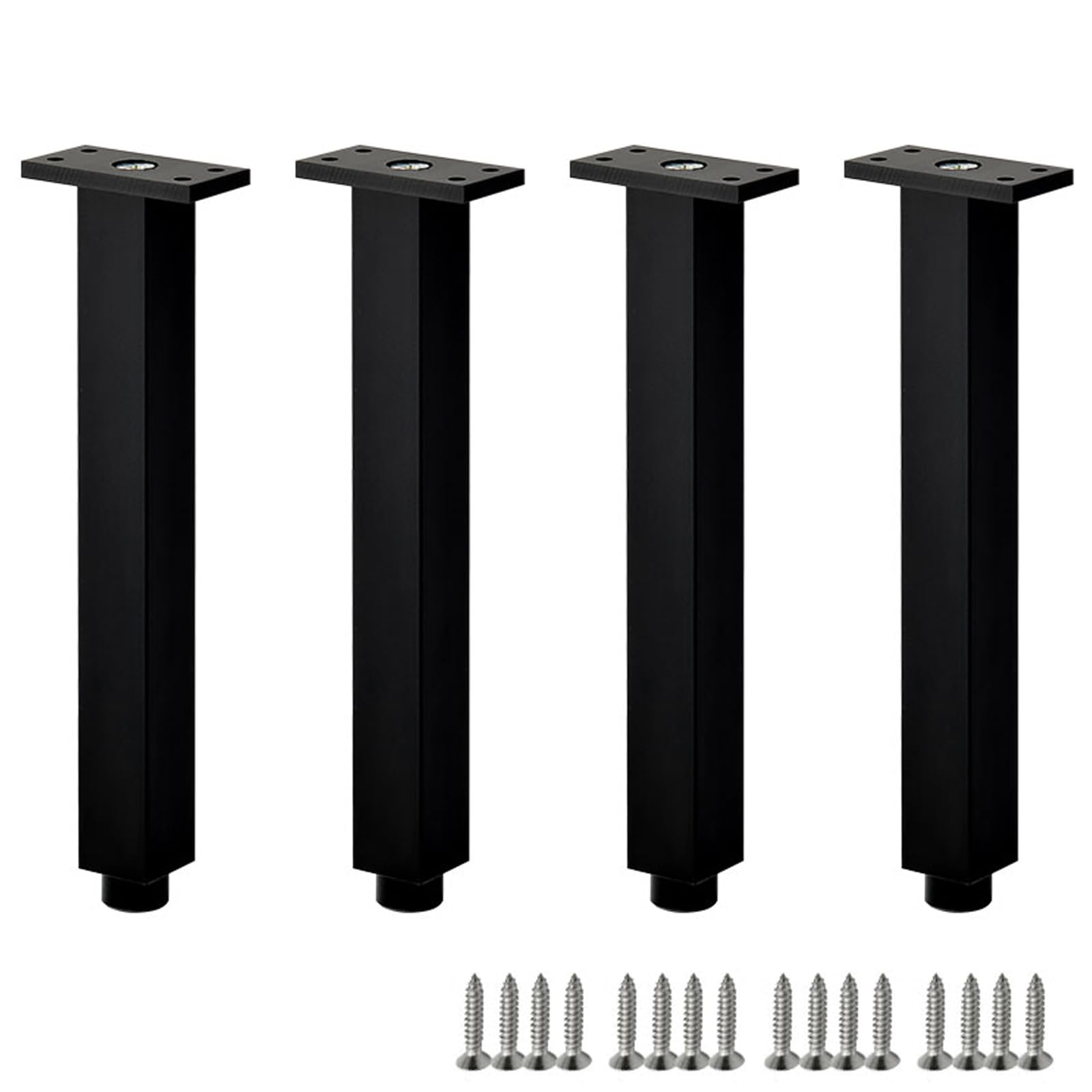 Patas ajustables de metal con sistema regulable para cama, sofá y escritorio, pack de 4 unidades