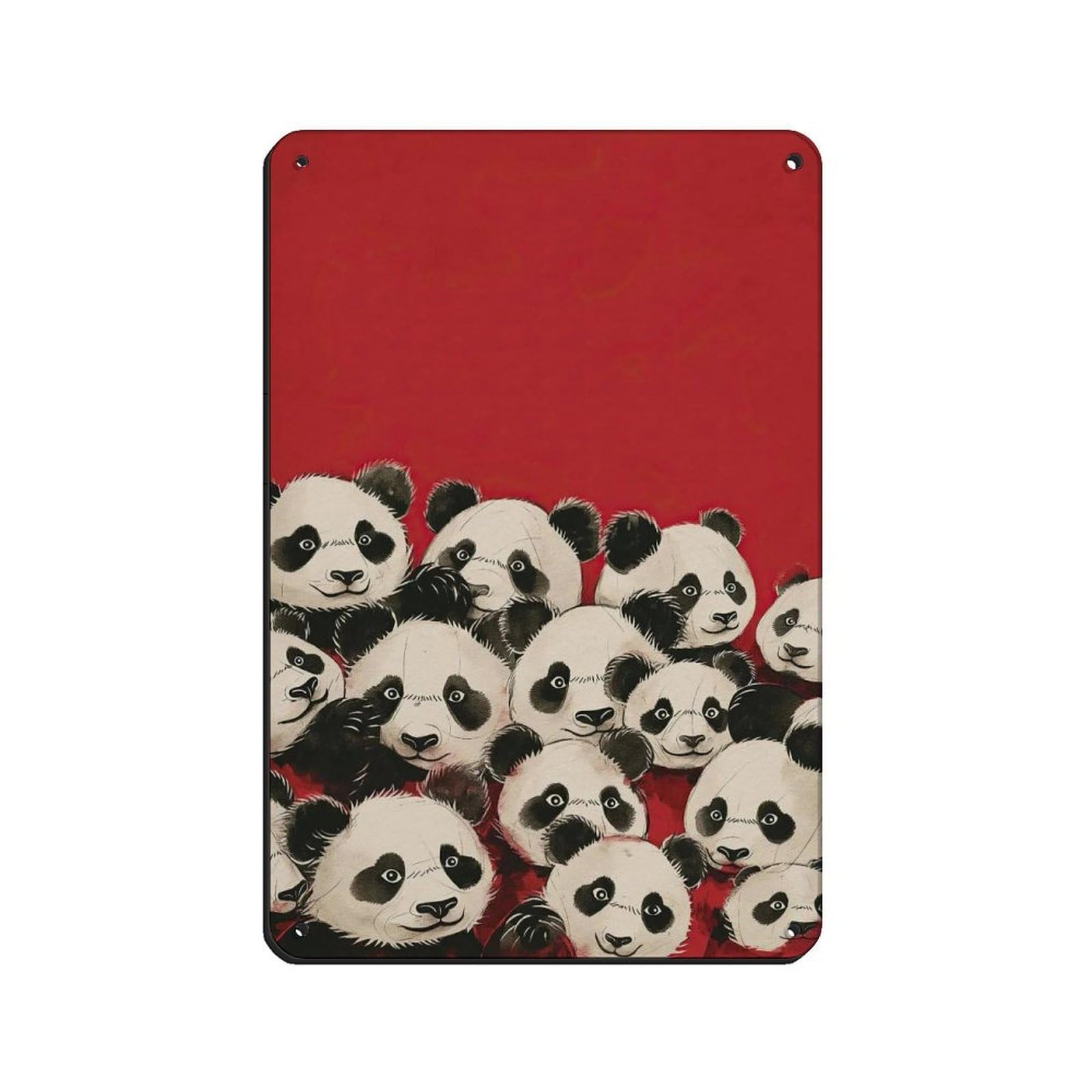 Lxwnze 20L X 30W Cm Panda Art Minimalistic Decor Abstract Art Retro Poster Metal Tin Sign Chic Art Retro Iron Painting Bar People Cave Cafe Family Garage Poster Wall Decoration 8X12inch(20X30cm)