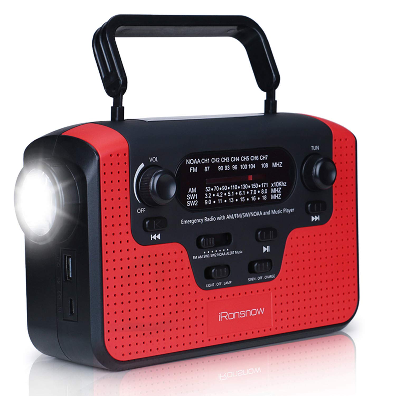 2300mAh Solar Hand Crank Emergency AM FM SW NOAA Radio Real NOAA Alert Weather Radio with SOS Alarm