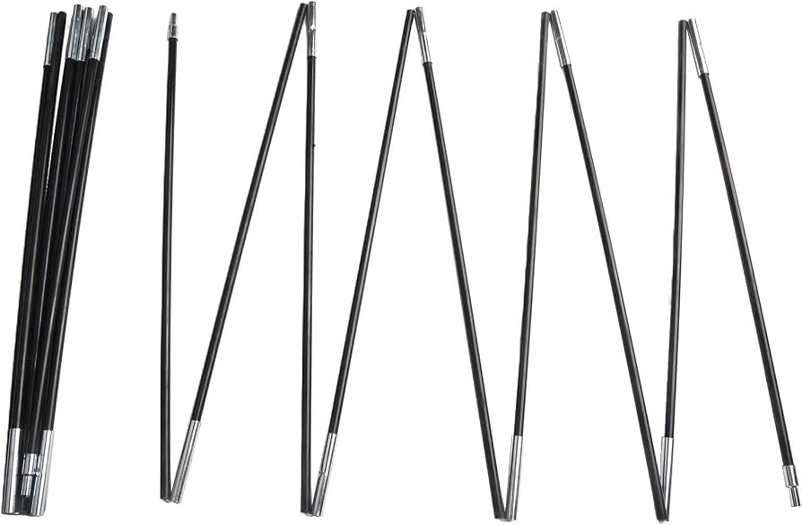 Fiberglas-Zeltstangen-Ersatz-Set für Camping, Wandern, Outdoor-Unterschlupf-Stützstange, 7 mm Durchmesser, mehrere Längen erhältlich, 3,2 m