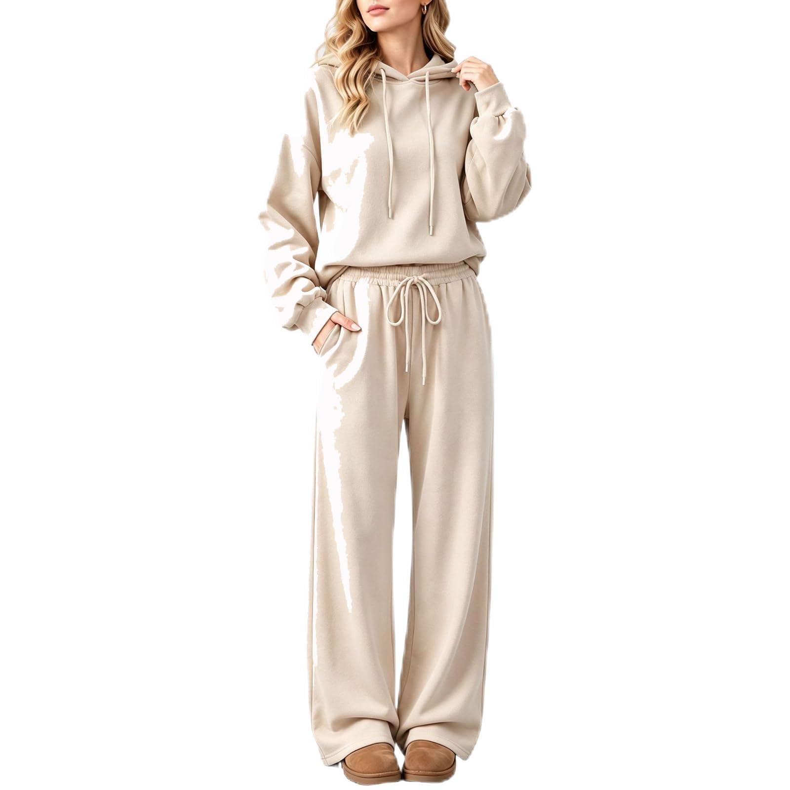 Women's 2 Piece Sweat Set Hoodie & Drawstring Sweatpants Fashion Fall 2026