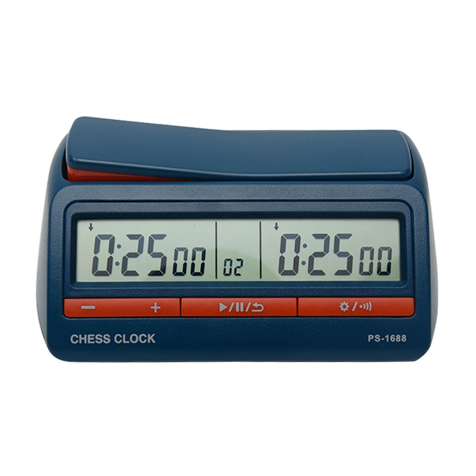 Chess Clock, Digital Chess Timer with Reward & Delay Countdown Function, 3-in-1 Multipurpose Ches-s Clock with Large Seesaw Button for Ches-s and Board Games(COLOR:Blue)