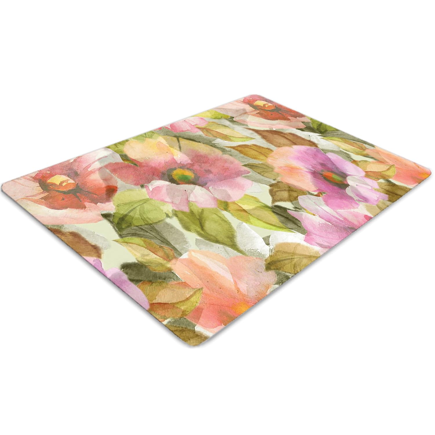Tapis protège-sol de chaise à fleurs pour bureau à la maison et espace de télétravail