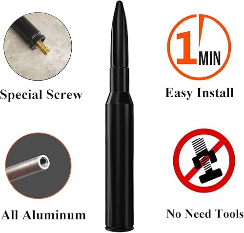 Miniatura 2 de Antena corta de aluminio de 4 pulgadas para Ford Ranger (1993-2012), mástil de repuesto de antena para Ford Ranger (1993-2012)