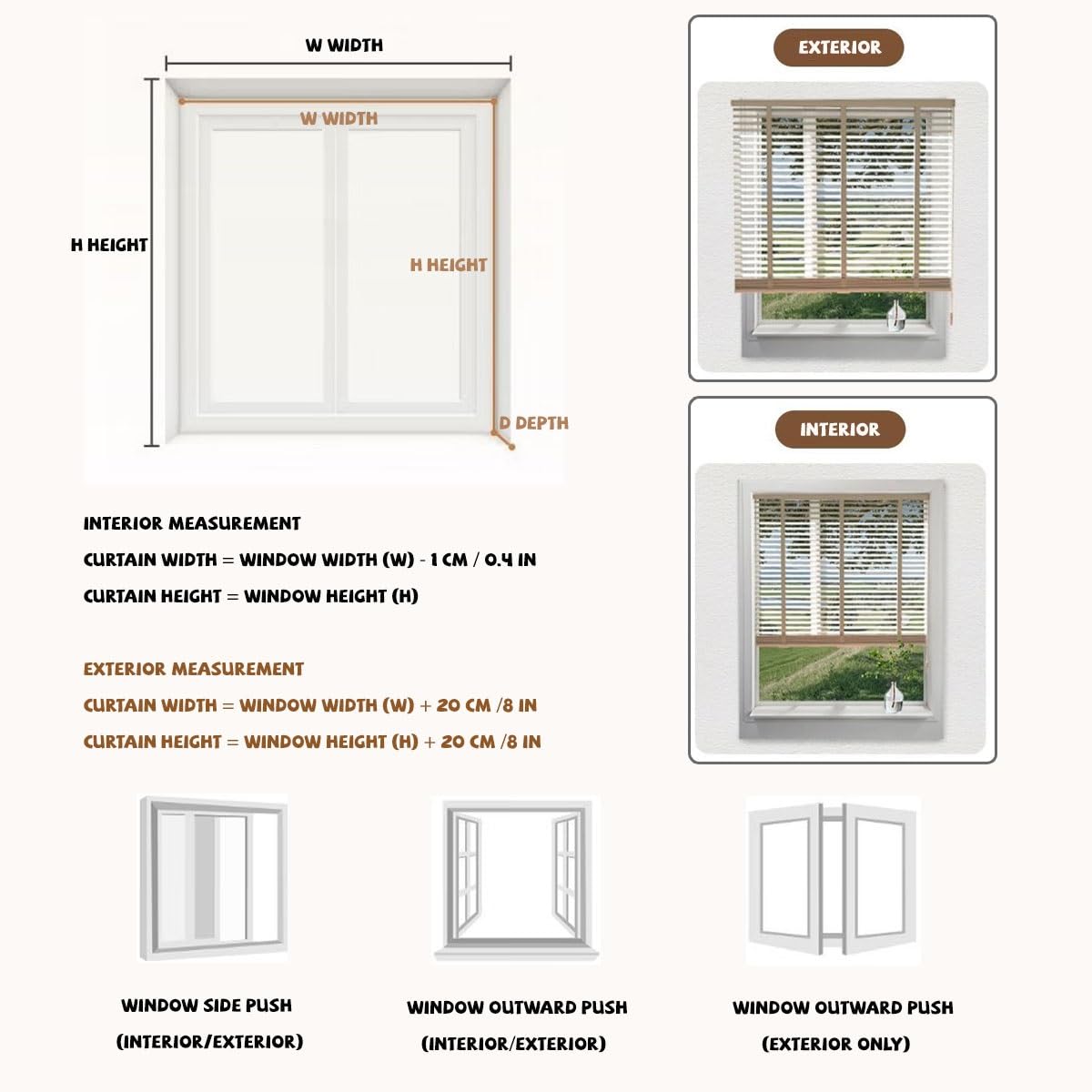 Holzjalousien für Innenfenster, Verdunkelungsrollos 95cm, 120cm, 125cm, 180cm, 185cm, 245cm, Lichtfilternde Fensterjalousien für Zuhause, Schlafzimmer, Badezimmer(Weiß)