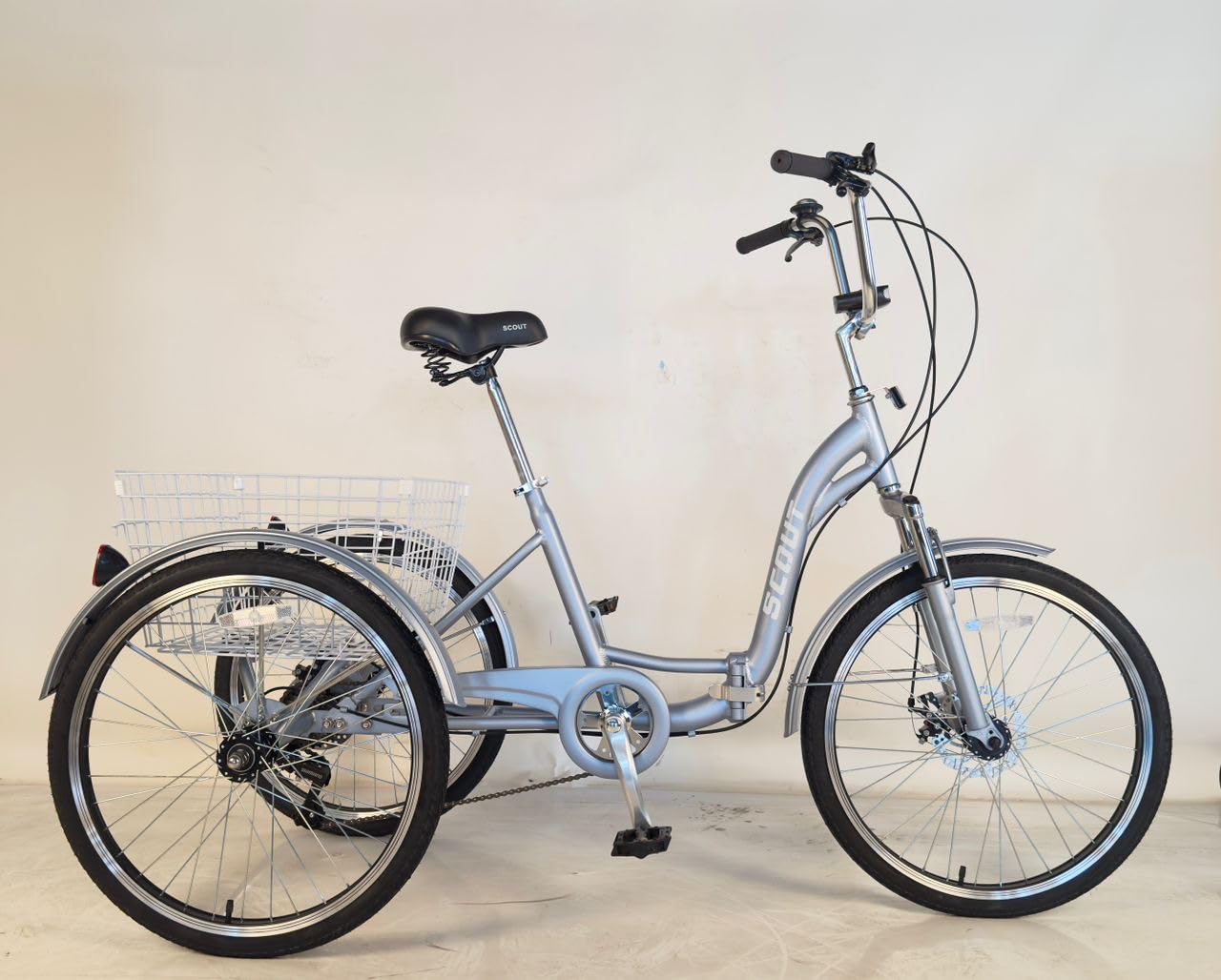 Scout Faltbares Dreirad, 24" Räder, 6 Gänge, für Erwachsene & Outdoor-Enthusiasten, Unisex, Aluminium, Ab 6 Jahren