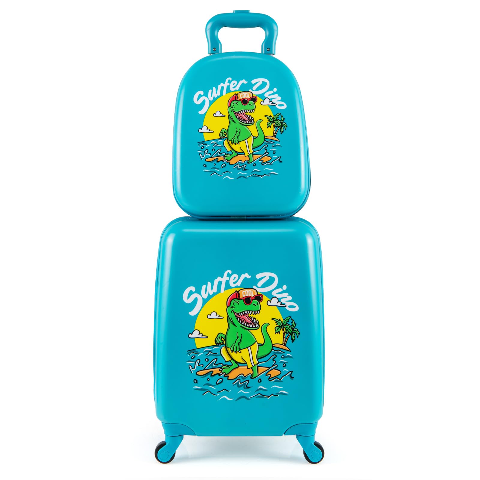 COSTWAY Walizka dziecięca, dinozaury, 13"+17", Uroczy