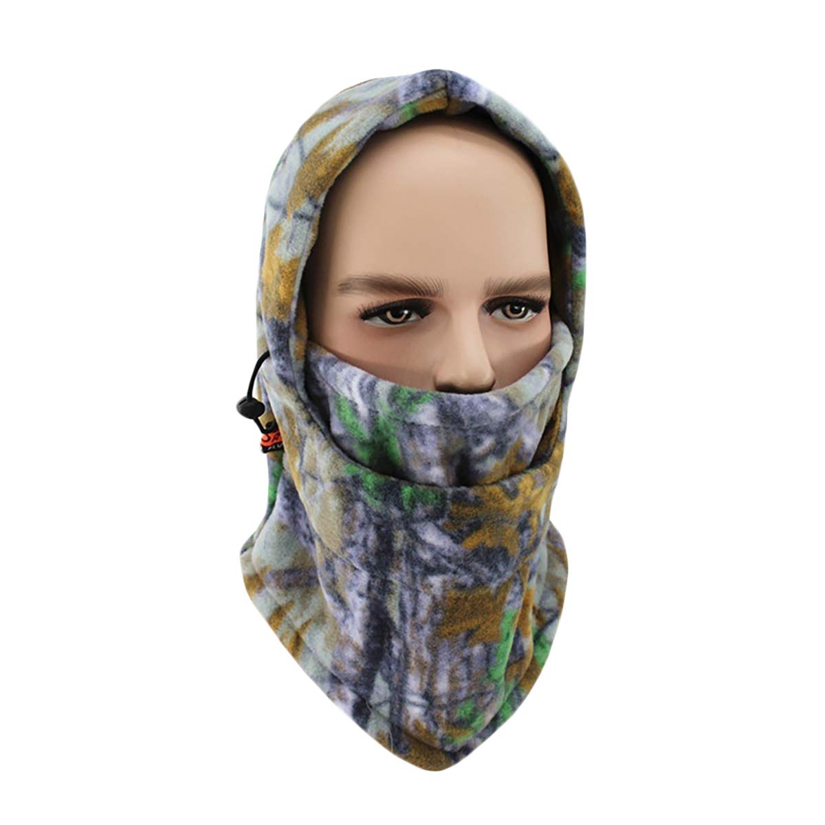 Cagoule Camouflage Polaire Hiver - Capuche Coupe-vent, Réglable, Pour Chasse, Airsoft, Photo, Taille S/L
